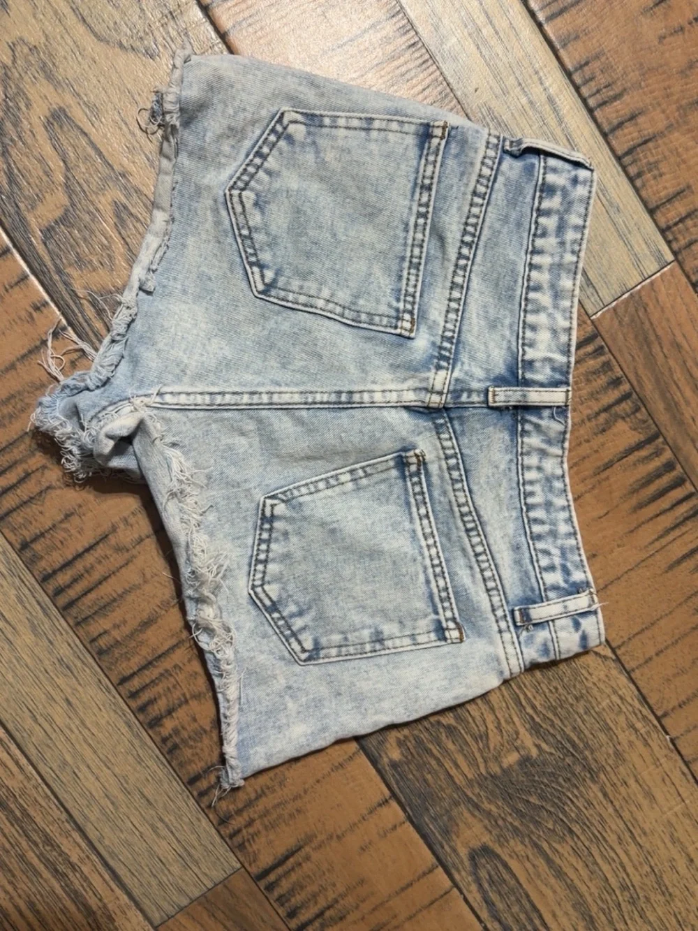 SHEIN Light Wash Distressed Denim Shorts